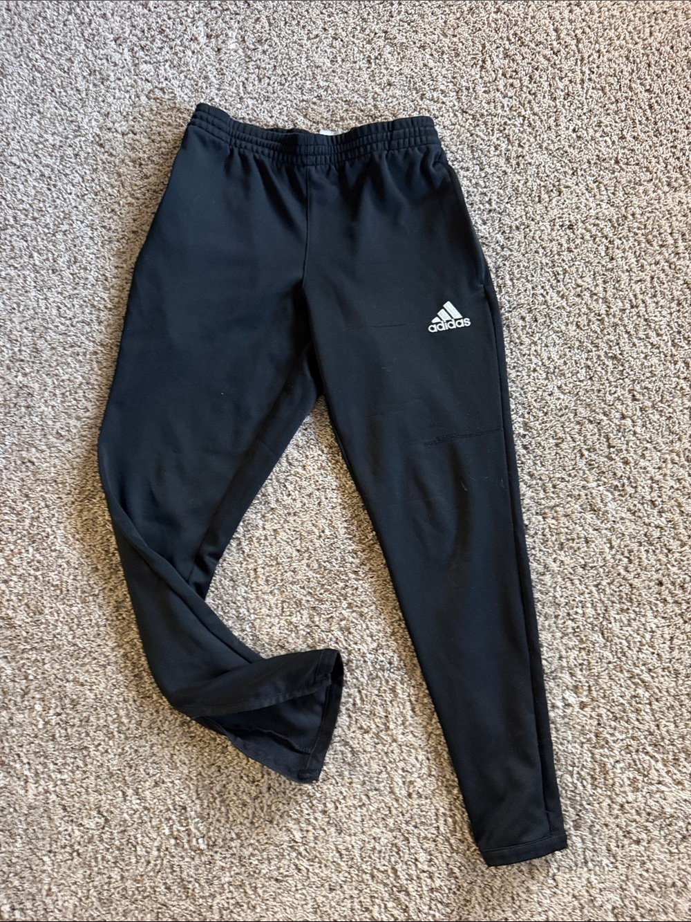 adidas Black Jogger Pants with White Logo